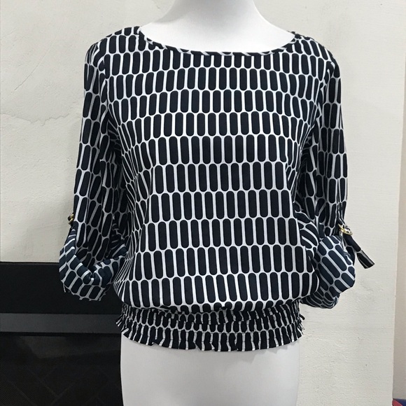 Michael Kors navy and white blouse size XS - Picture 1 of 6